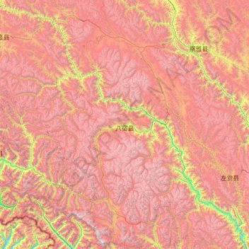 Topografische Karte Pasho County, Höhe, Relief