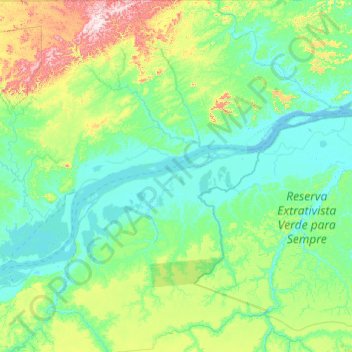 Topografische Karte Prainha, Höhe, Relief