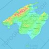 Topografische Karte Majorca, Höhe, Relief