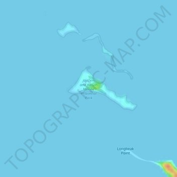 Topografische Karte Sandy Island, Höhe, Relief