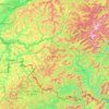 Topografische Karte Arrondissement du Palatinat-Sud-Ouest, Höhe, Relief