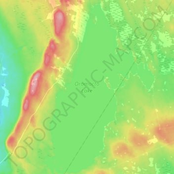 Topografische Karte Oromocto Lake, Höhe, Relief