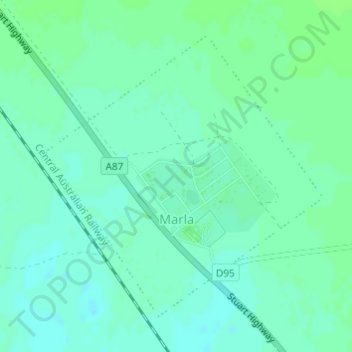 Topografische Karte Marla, Höhe, Relief