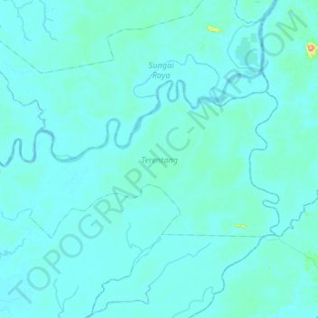 Topografische Karte Terentang, Höhe, Relief