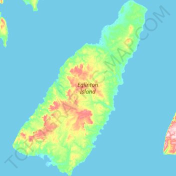 Topografische Karte Eglinton Island, Höhe, Relief