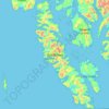Topografische Karte Dall Island, Höhe, Relief