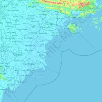 Topografische Karte Hải Phòng, Höhe, Relief