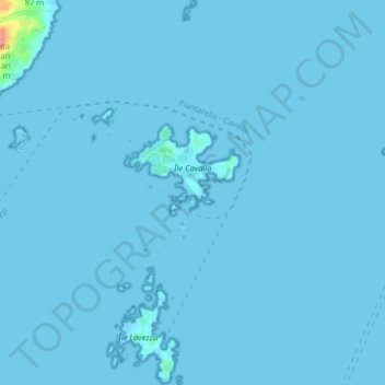 Topografische Karte Îles Lavezzi, Höhe, Relief