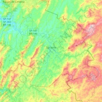 Topografische Karte Socorro, Höhe, Relief