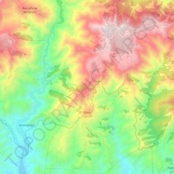 Topografische Karte Bova, Höhe, Relief