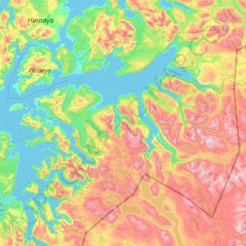 Topografische Karte Narvik, Höhe, Relief
