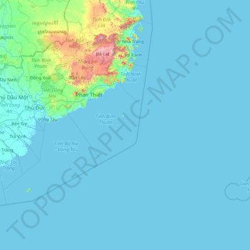 Topografische Karte Tỉnh Khánh Hòa, Höhe, Relief