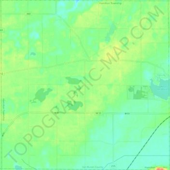 Topografische Karte Hamilton Township, Höhe, Relief