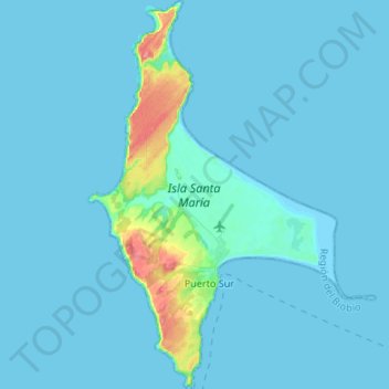 Topografische Karte Isla Santa María, Höhe, Relief