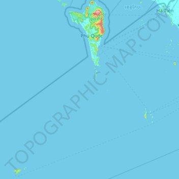 Topografische Karte Phu Quoc Insel, Höhe, Relief