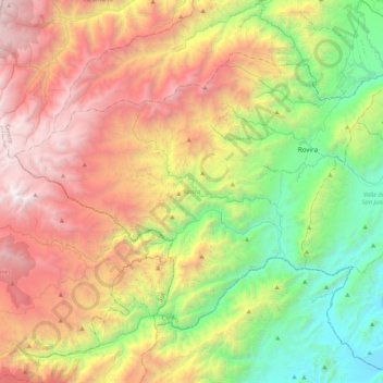 Topografische Karte Rovira, Höhe, Relief