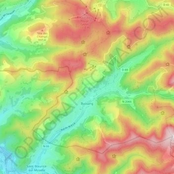 Topografische Karte Bussang, Höhe, Relief