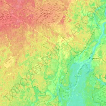 Topografische Karte Кусинское сельское поселение, Höhe, Relief