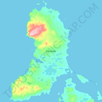 Topografische Karte Isla Grevy, Höhe, Relief