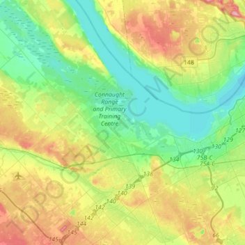 Topografische Karte Ottawa, Höhe, Relief