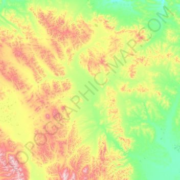Topografische Karte Уяндинский национальный наслег, Höhe, Relief