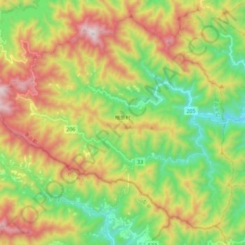 Topografische Karte Hinohara, Höhe, Relief