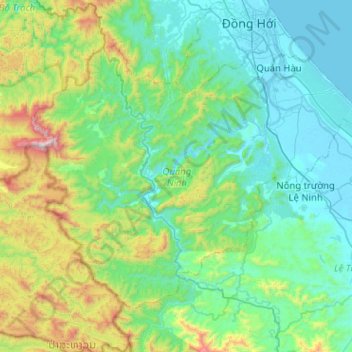 Topografische Karte Quảng Ninh, Höhe, Relief