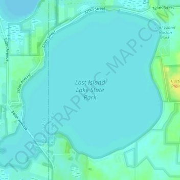 Topografische Karte Lost Island Lake, Höhe, Relief