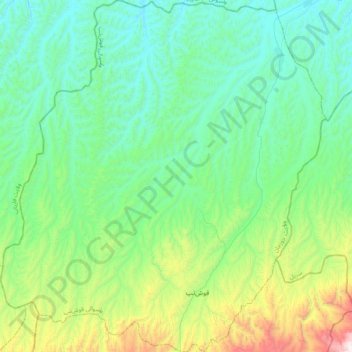 Topografische Karte Qush Tepa District, Höhe, Relief