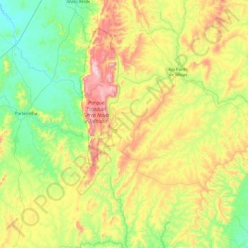 Topografische Karte Serra Nova, Höhe, Relief