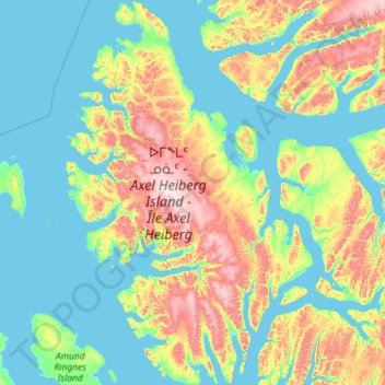 Topografische Karte Île Axel Heiberg, Höhe, Relief