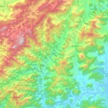 Topografische Karte Sana, Höhe, Relief