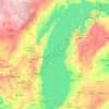Topografische Karte Lac Michigan, Höhe, Relief