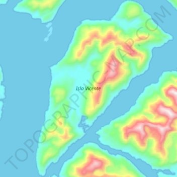 Topografische Karte Isla Vicente, Höhe, Relief