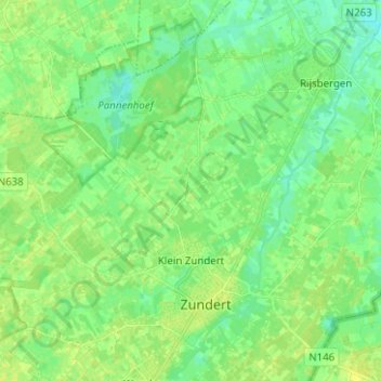Topografische Karte Klein Zundert, Höhe, Relief