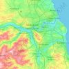 Topografische Karte Tyne and Wear, Höhe, Relief