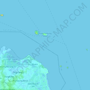 Topografische Karte Jakarta, Höhe, Relief