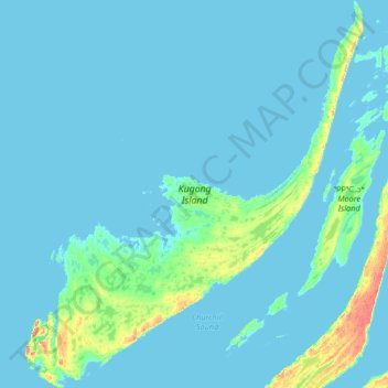 Topografische Karte Kugong Island, Höhe, Relief