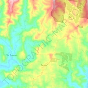 Topografische Karte Dunoon, Höhe, Relief