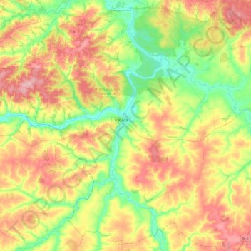 Topografische Karte Крапивенское сельское поселение, Höhe, Relief