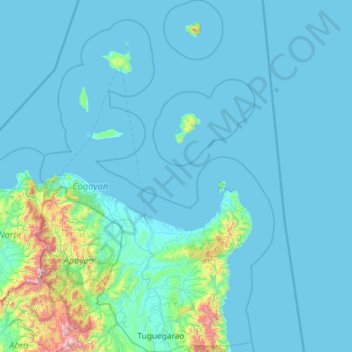 Topografische Karte Provinz Cagayan, Höhe, Relief