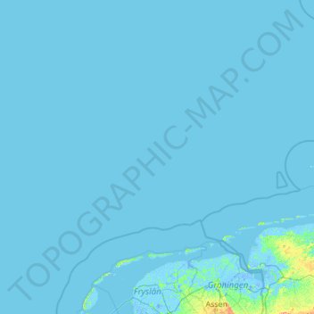 Topografische Karte Waddeneilanden, Höhe, Relief