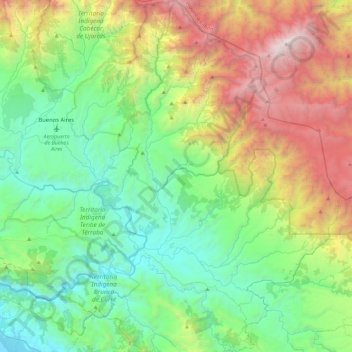 Topografische Karte Potrero Grande, Höhe, Relief