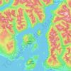 Topografische Karte Howe Sound, Höhe, Relief