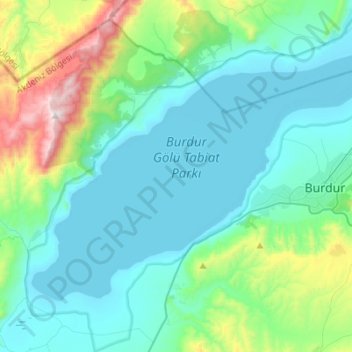 Topografische Karte Burdur-See, Höhe, Relief
