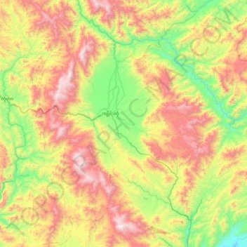 Topografische Karte ကျိုင်းတုံမြို့နယ်, Höhe, Relief