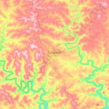 Topografische Karte Guaporé, Höhe, Relief