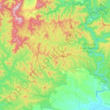 Topografische Karte Cobbannah, Höhe, Relief