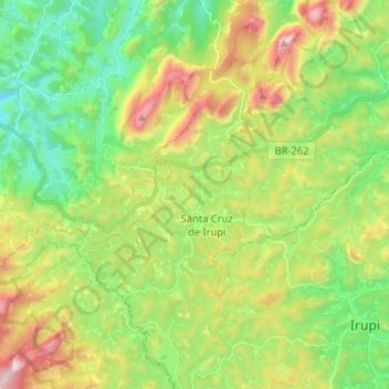 Topografische Karte Santa Cruz de Irupi, Höhe, Relief