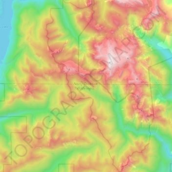 Topografische Karte Noisy-Diobsud Wilderness, Höhe, Relief